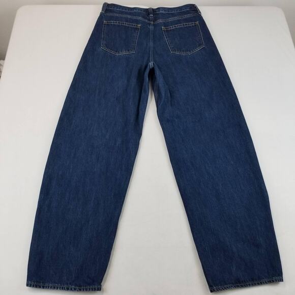 GAP Jeans Womens 14 Tall Blue Barrel High Rise Dark Rinse 100% Cotton - Picture 2 of 13